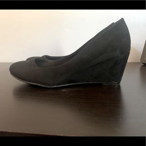 Faux Suede Wedge Heels